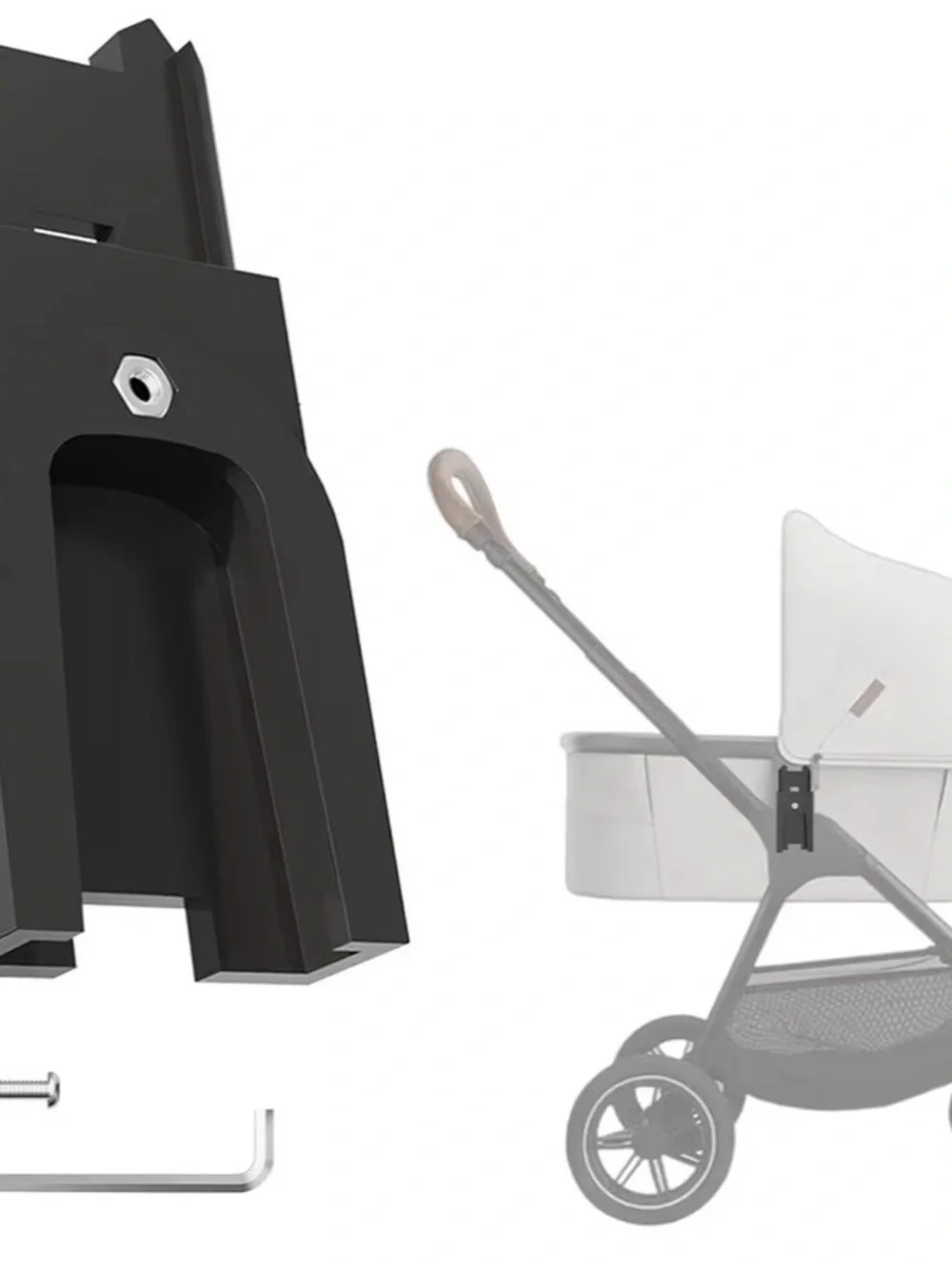 Universal Black Stroller Adapter Mount for Home Storage & Organization
